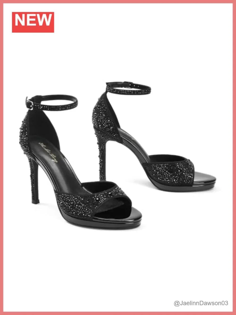 4.3IN Platform Stiletto Heeled Sandals Adjustable Ankle Strap Faux Leather